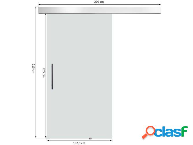 Puerta Corredora HOMCOM E7-0015 Traslúcido (205 x 102,5 cm)