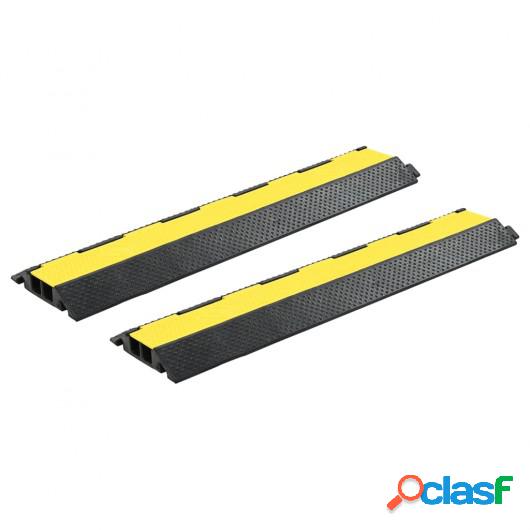 Rampas de protección de cable 2 uds 2 canales goma 101,5 cm