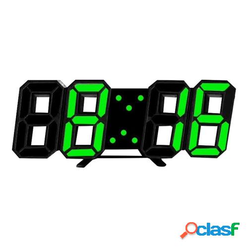 Reloj de pared LED 3D multifuncional Bloqueo de mesa digital