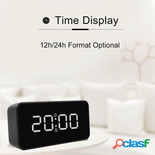 Reloj despertador con espejo LED multifuncional Reloj de