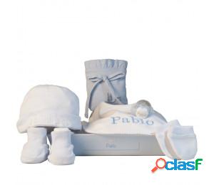 Set algodón chupete y babero personalizado con el nombre