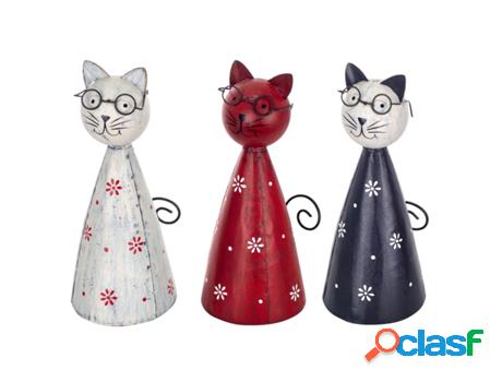 Signes Grimalt - Gato 3 Unidades Rojo de Metal | Figura de