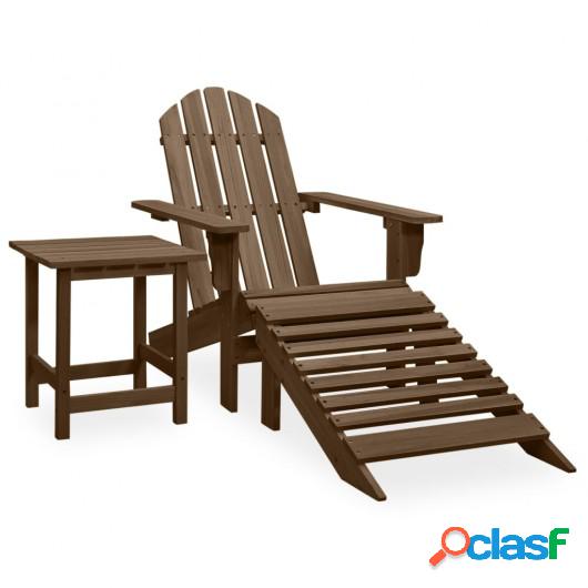Silla con otomana y mesa jardín Adirondack abeto macizo
