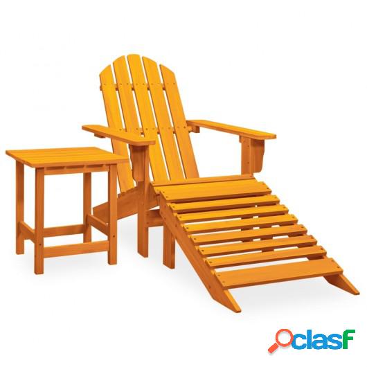 Silla con otomana y mesa jardín Adirondack macizo abeto