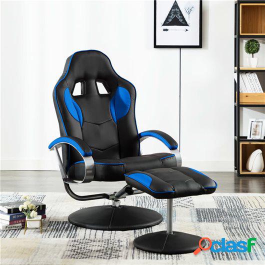 Silla de oficina reclinable con reposapiés cuero sintético