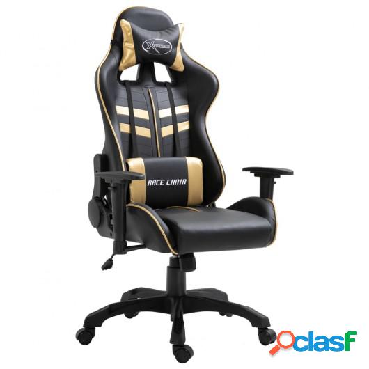 Silla gaming de escritorio dorada PU