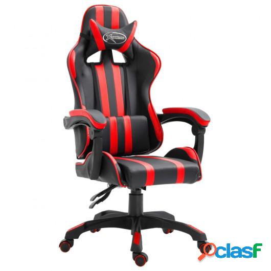 Silla gaming de escritorio roja PU