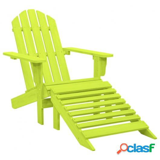 Silla jardín Adirondack con otomana madera maciza abeto