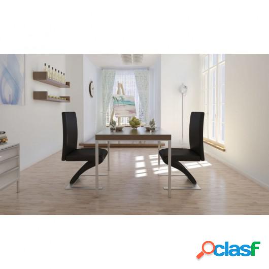 Sillas de comedor 2 unidades con forma de zigzag negro