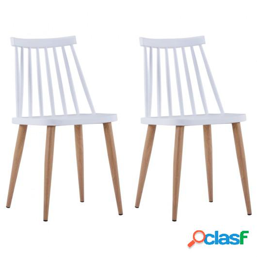 Sillas de comedor 2 unidades plástico blanco
