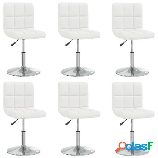 Sillas de comedor 6 unidades cuero sintético blanco