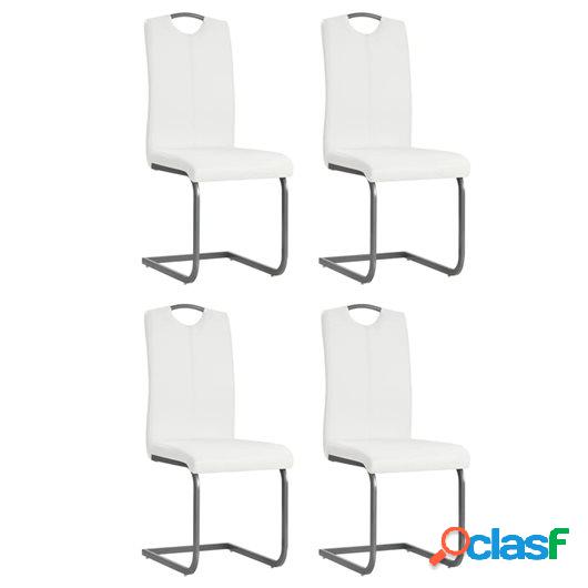 Sillas de comedor de cuero sintético 43x55x100 cm blanco 4