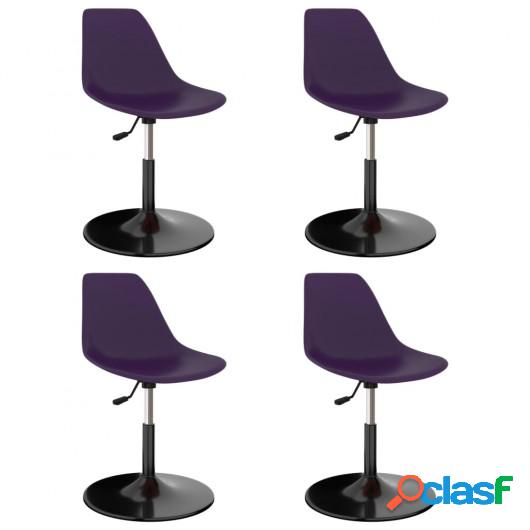 Sillas de comedor giratorias 4 unidades PP lila
