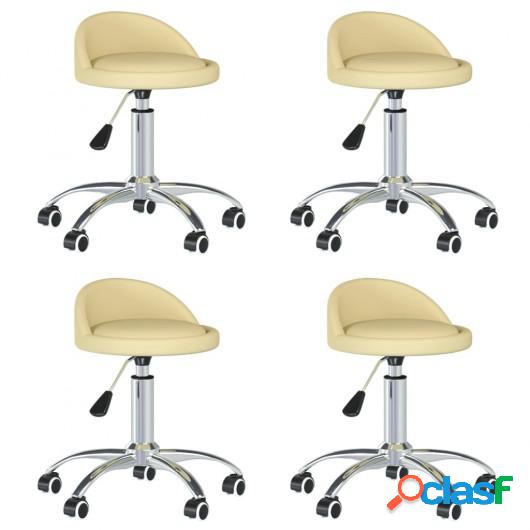 Sillas de comedor giratorias 4 unidades cuero sintético