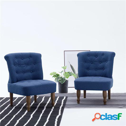 Sillón francés de tela azul