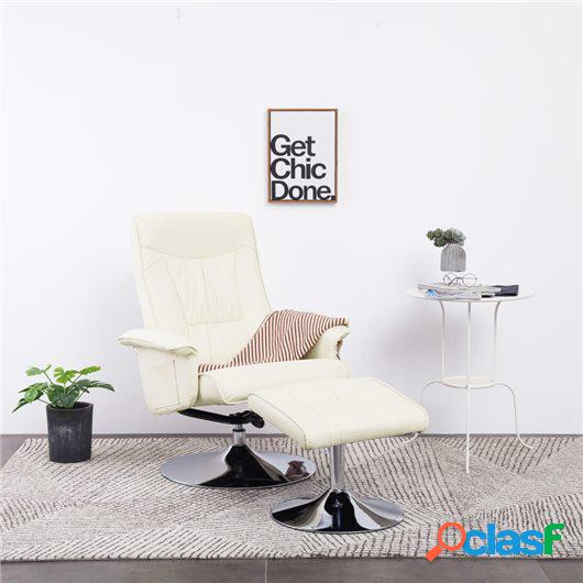 Sillón reclinable con reposapiés cuero sintético color