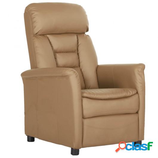 Sillón reclinable de cuero sintético capuchino