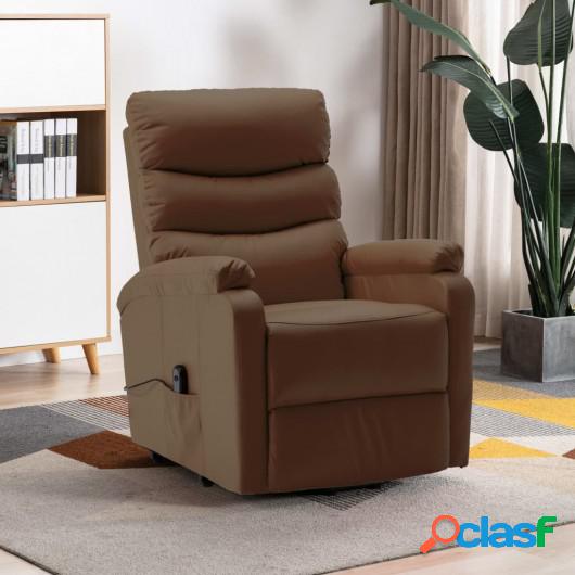 Sillón reclinable de cuero sintético marrón
