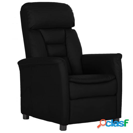 Sillón reclinable de cuero sintético negro