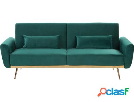 Sofá Cama Eina (Verde - Terciopelo -81x210x86 cm)