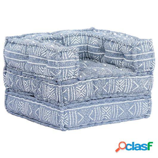 Sofá modular de tela añil patchwork