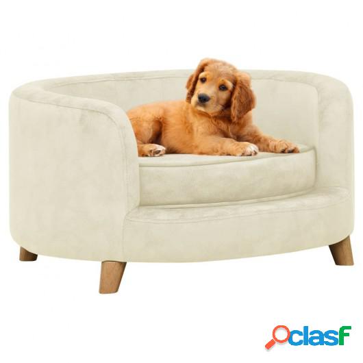 Sofá para perros felpa crema 69x69x36 cm