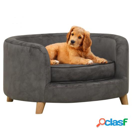 Sofá para perros felpa gris 69x69x36 cm