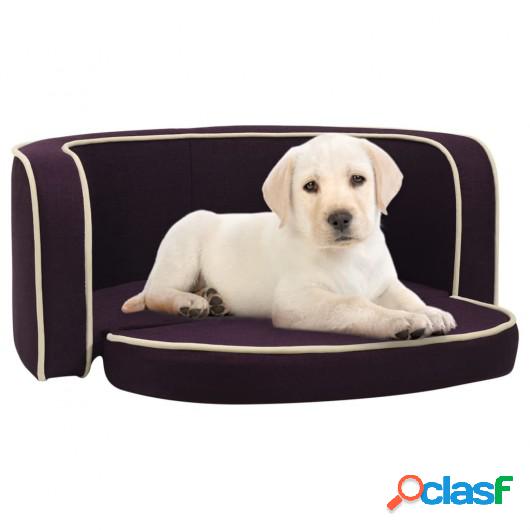 Sofá plegable para perro cojín lavable lino burdeos