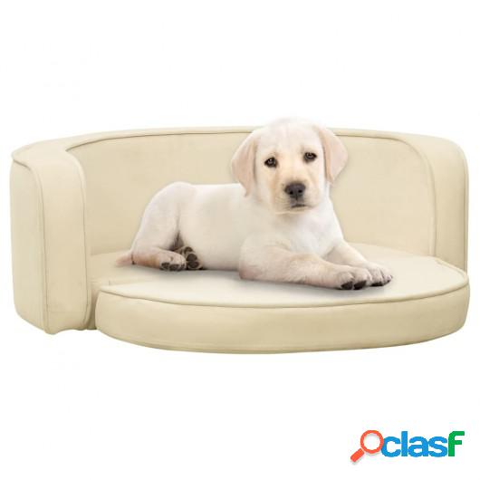 Sofá plegable para perros cojín lavable felpa crema