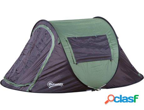 Tienda OUTSUNNY Camping Verde y Negro (250x150x100cm)