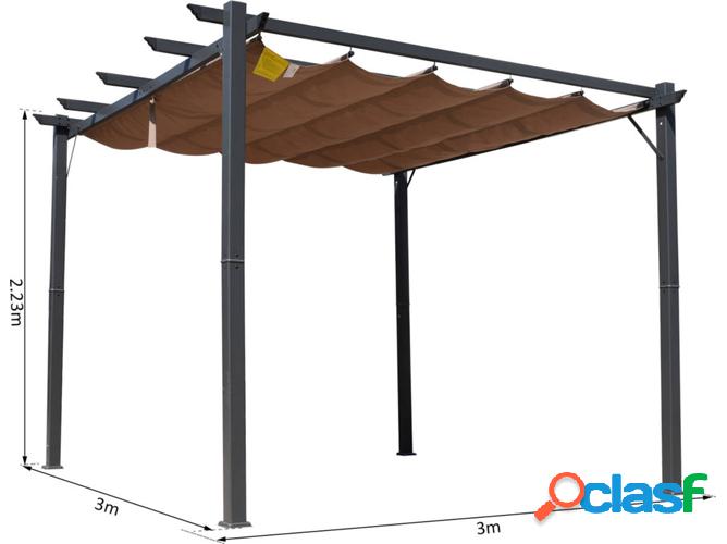 Toldo HOMCOM 84C-054BK Negro (300x300x223 cm)