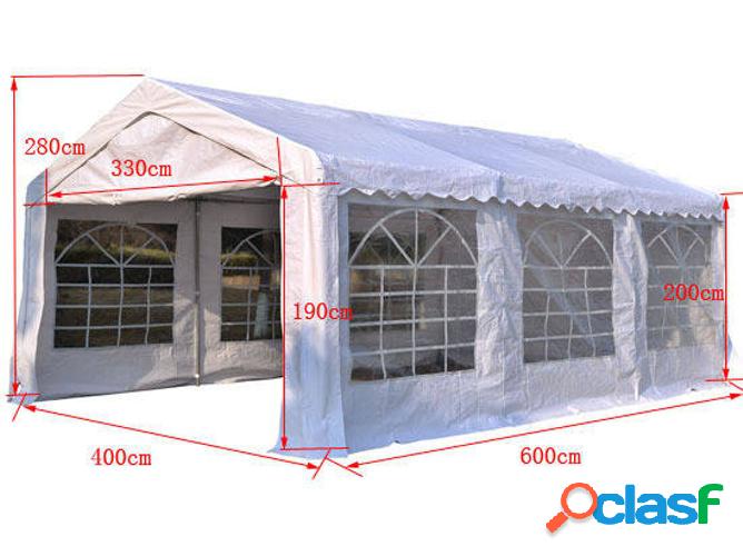 Toldo OUTSUNNY Blanco Acero (6x4x2.8m)
