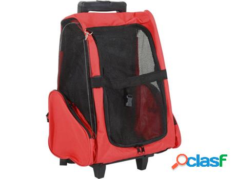 Transportín para Perros y Gatos PAWHUT 4 Ruedas (Rojo -