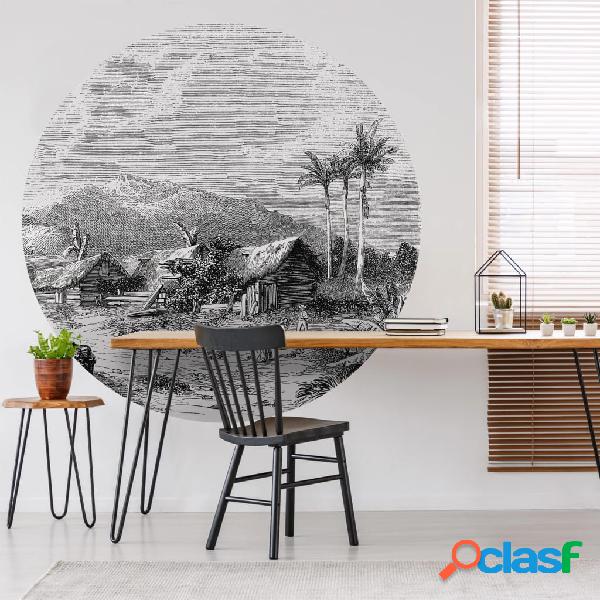 WallArt Círculo de papel pintado Landscape of Guadeloupe