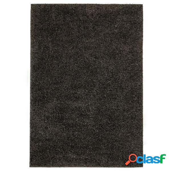 vidaXL Alfombra shaggy peluda 80x150 cm gris antracita