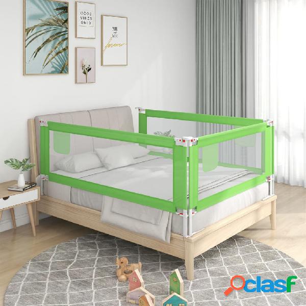 vidaXL Barandilla de seguridad cama de niño verde tela