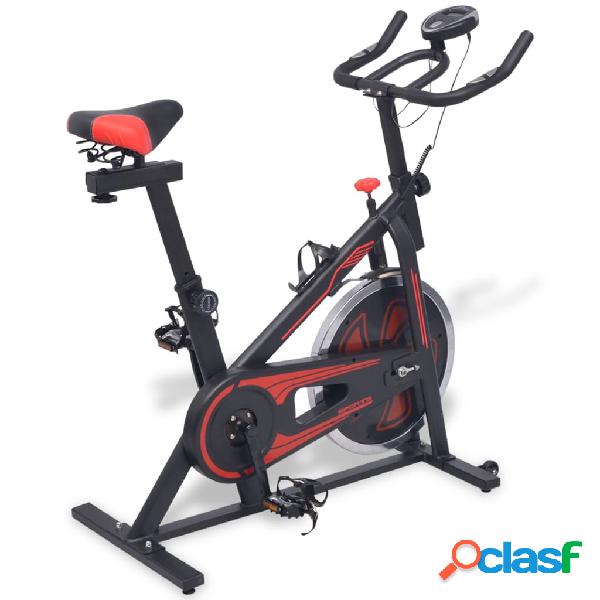 vidaXL Bicicleta estática con sensores de pulso negra y