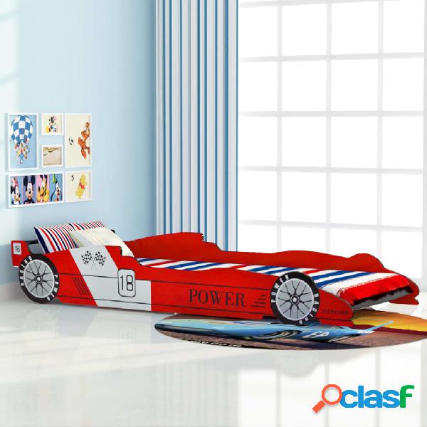 vidaXL Cama con forma de coche de carreras para niños roja
