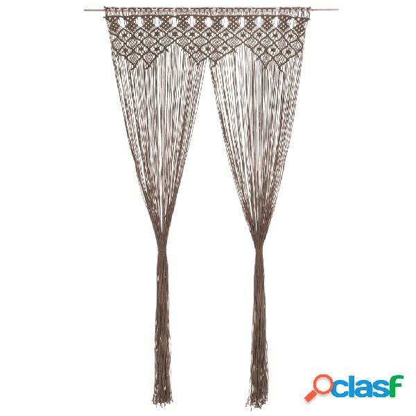 vidaXL Cortina de macramé algodón gris taupé 140x240 cm