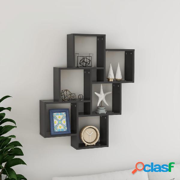 vidaXL Estante de cubo de pared aglomerado gris 78x15x93cm