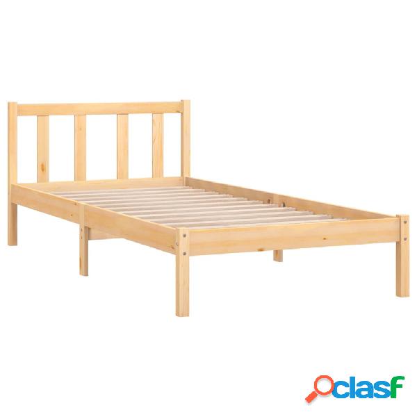 vidaXL Estructura de cama madera maciza de pino individual