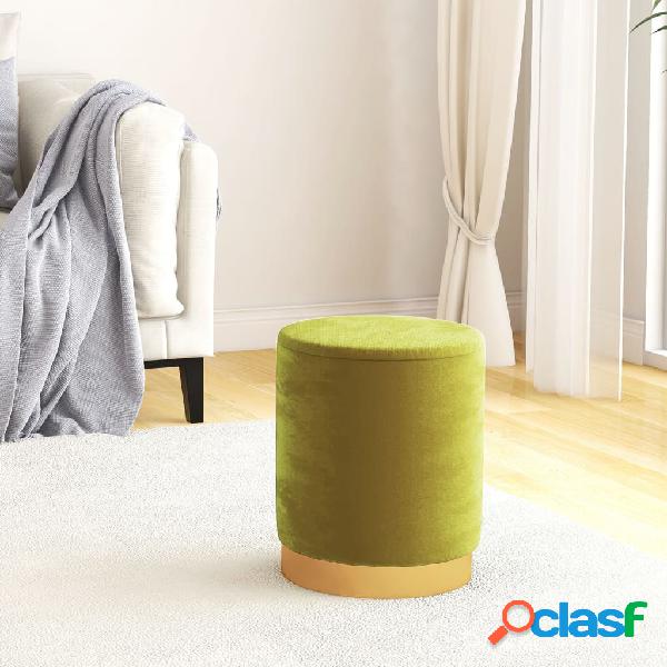 vidaXL Hocker de almacenaje redondo verde mostaza terciopelo