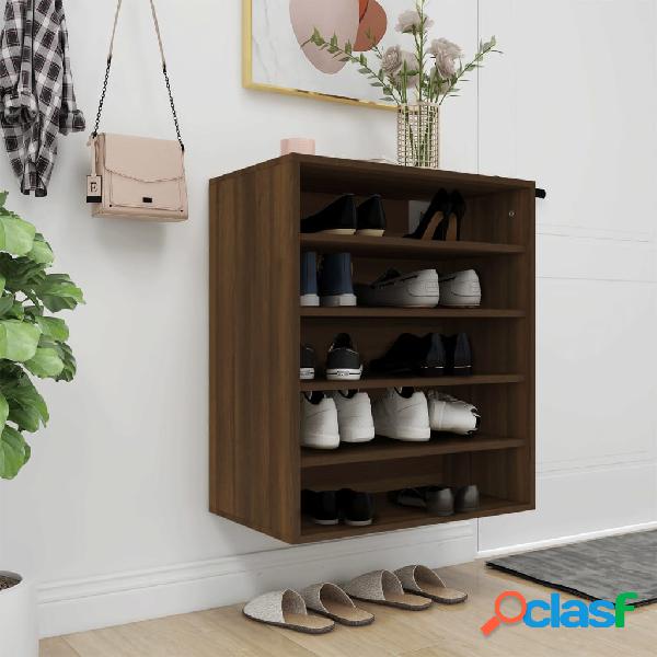 vidaXL Mueble zapatero madera contrachapada roble marrón