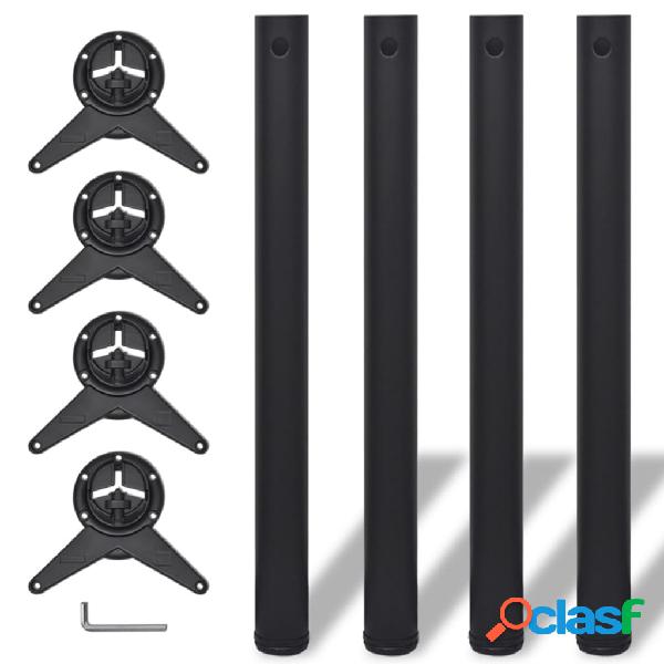 vidaXL Patas de mesa ajustables en 4 alturas negro 710 mm