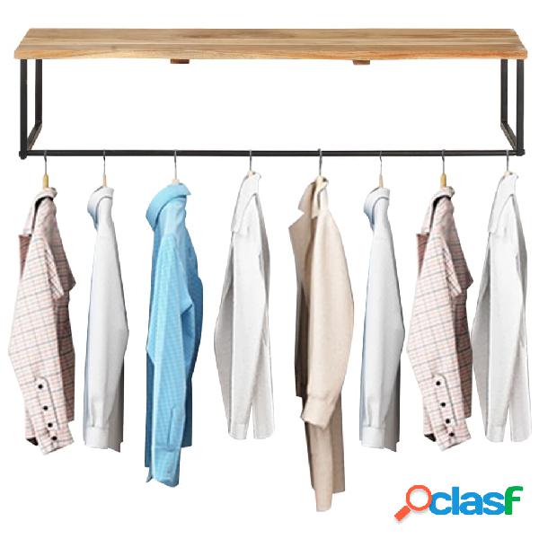 vidaXL Perchero con borde natural madera maciza de acacia