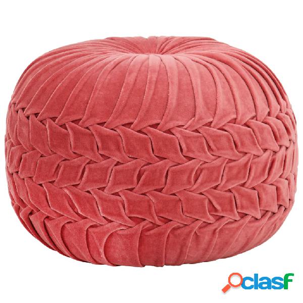 vidaXL Puf de terciopelo de algodón diseño bata rosa 40x30
