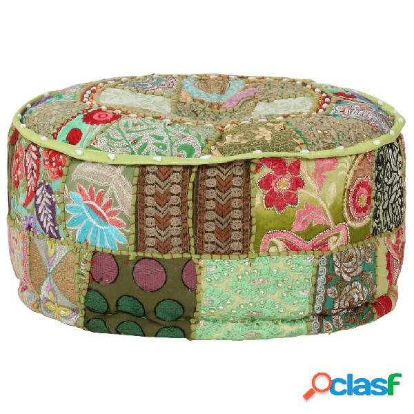 vidaXL Puf redondo de pachtwork algodón hecho a mano 40x20
