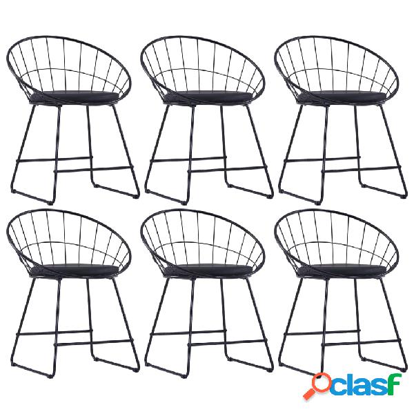 vidaXL Sillas de comedor asientos de cuero sintético 6 uds