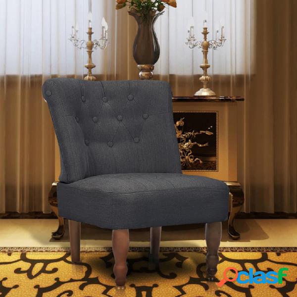 vidaXL Sillón de estilo francés de tela gris