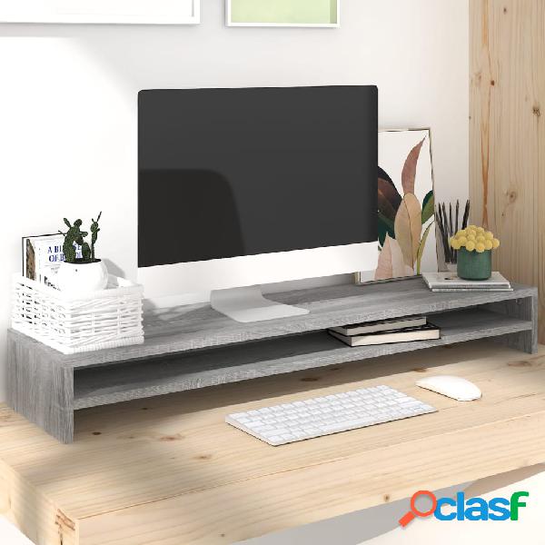 vidaXL Soporte de monitor madera contrachapada gris Sonoma